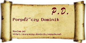 Porpáczy Dominik névjegykártya