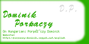 dominik porpaczy business card